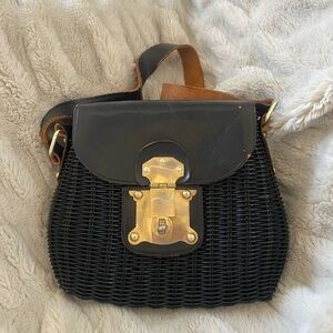 Vintage Orbach’s Black and Gold Basket Bag
